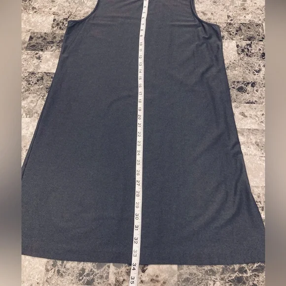 Eileen Fisher Gray Sleeveless Shift Dress Casual Lounge Career Woman Size Medium - Picture 7 of 13